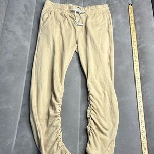 Brooklyn Cloth Mfg. Co Beige Ruched Jogger Pants size small